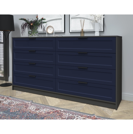 Kомод Тренд КТ-К197 (Антрацит ЛДСП/ Индиго ЛМДФ) Ш1965 В1020 Г451